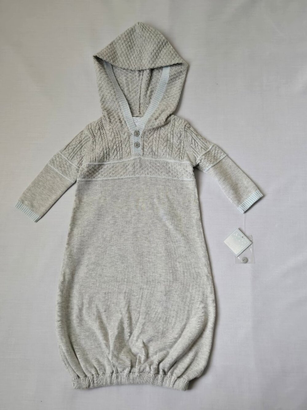 Little Newcomers Baby Hooded Knit Gown 3-6M NWT